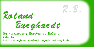 roland burghardt business card